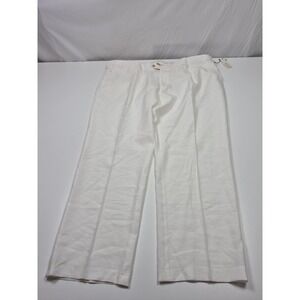 Oak Hill Dress Pants Mens 50x30 White Linen Blend Flat Front Lined Big Tall